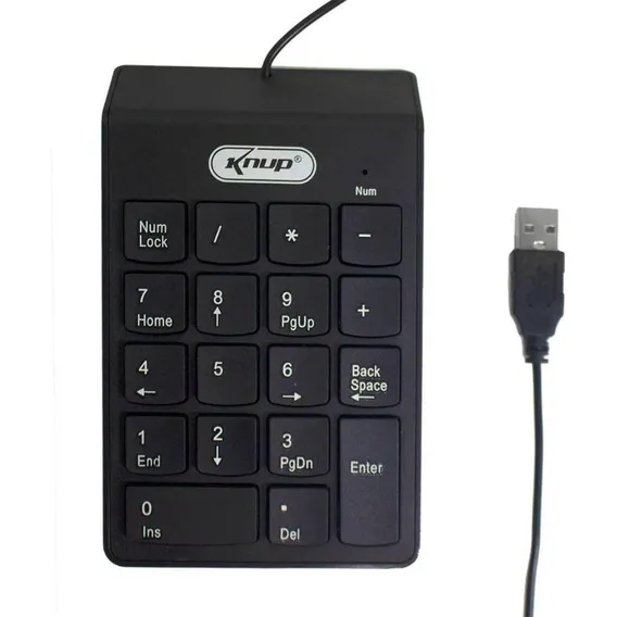 Teclado Numerico Kp-2003a Knup Com Fio Preto Foto 1