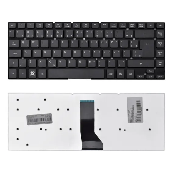 Teclado P/ Notebook Acer Aspire V3-471 Abnt2 Marca Bringit Cor Preto Idioma Português Brasil Foto 1