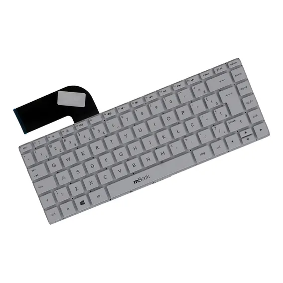 Teclado P/notebook Hp Pavilion 14-v067br Abnt2 Com Ç Branco Idioma Português Brasil Foto 1