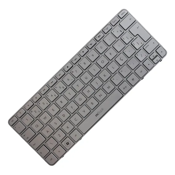 Teclado Para Hp Mini 210-2110br 210-2120br 210-2130br Prata Cor Branco Idioma Português Brasil Foto 1