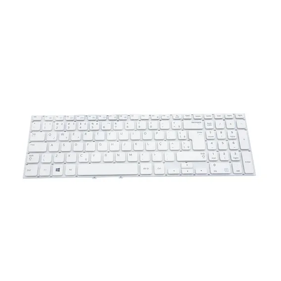 Teclado Para Notebook Samsung Np270e5g-xd1br Branco Com Ç Idioma Português Brasil Foto 1