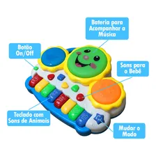 Teclado Piano Musical Bebê Brinquedo Infantil Divertido Drum Foto mini 4