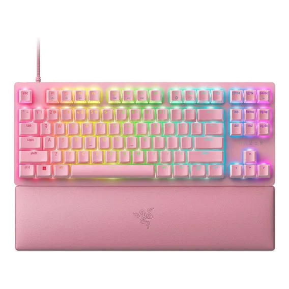 Teclado Razer Huntsman V2 Tkl Opto USB-c Switch Red Quartz Teclado Rosa Idioma Inglês Foto 1