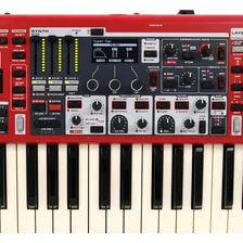 Teclado sintetizador vermelho compacto Stage Nord Stage 4 73 Teclas Foto mini  3