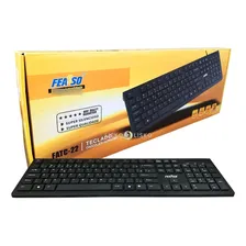 Teclado Ultra Fino Feasso Fatc-22 Teclas Chocolate Usb Macio Cor de teclado Preto Idioma Português Brasil Foto mini 3
