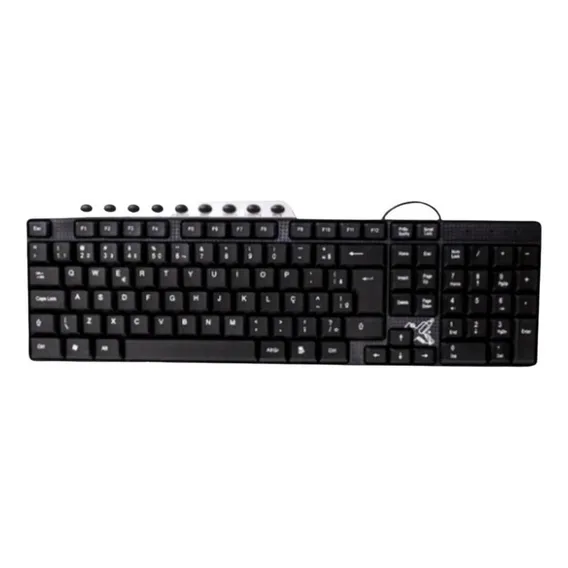 Teclado Usb MultimÃdia Preto E Prata Maxprint Foto 1