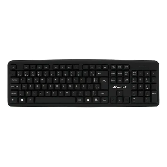 Teclado Usb Padrão Standard Skl-104 Preto Fortrek Abnt2 Idioma Português Brasil Foto 1