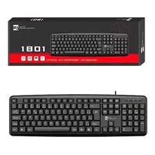 Teclado Usb Preto 1801 R8 Padrão Abnt2 Teclado Office Foto mini 4