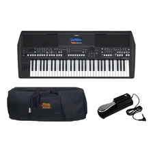 Teclado Yamaha Psr Sx600 Psrsx600 Com Capa E Pedal Kit Foto mini 1