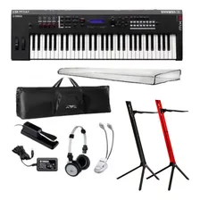 Teclado Yamaha Sintetizador Mx61 + Kit Cor Preto 110v/220v Foto mini 1