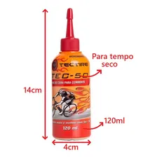 Tectire Óleo lubrificante tec-50 Bio cera bike 120ml kit com 10un Foto mini 4
