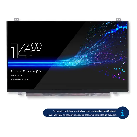 Tela 14 Led Slim Para Notebook Pn B140xw02 V.1 Hw0a Foto 1