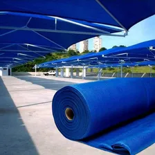 Tela 90% Toldo Estacionamento 4x5 Azul Reforçada Com Ilhos Foto  mini 1