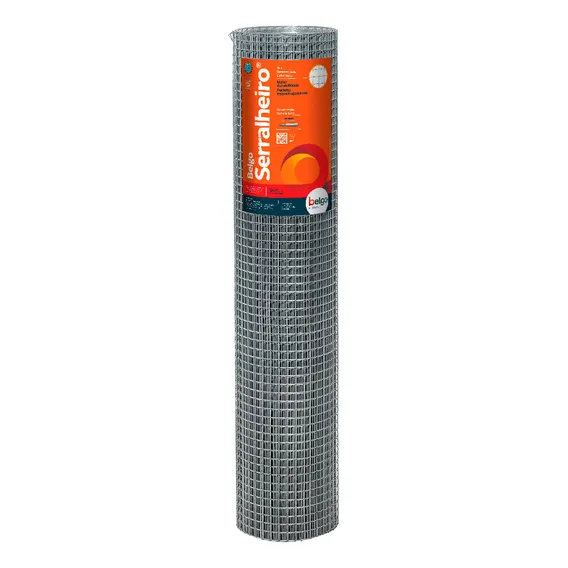 Tela Belgo Serralheiro Fio 2,00mm - 2,5 X 2,5cm 1,52m X 15m Cor Cinza Galvanizado Foto 1