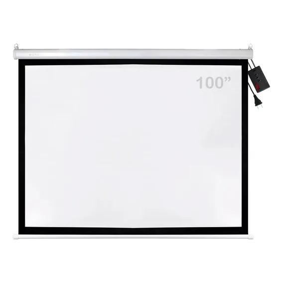 Tela Csr P/ Telão 100'' Elétrica 220v Com Controle Remoto Foto 1
