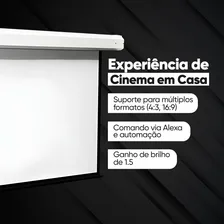 Tela De Projeção 120pol Retratil Elétrica C/ Controle Remoto Foto mini  3