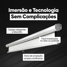 Tela De Projeção 120pol Retratil Elétrica C/ Controle Remoto Foto mini 4