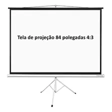 Tela De Projeção Tomate 84 Pol Com Tripé Retrátil - Telão Manual Foto mini 1