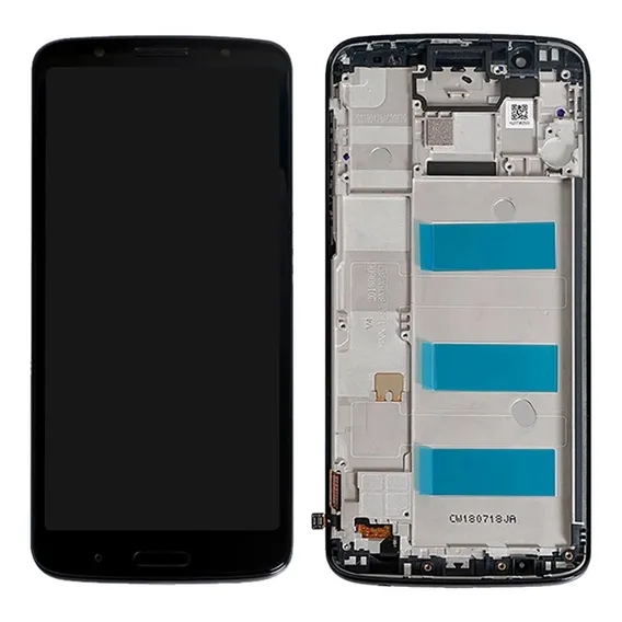 Tela Frontal Completo Do Moto G6 Plus Xt1926 Com Aro Orginal Cor Azul Índigo Foto 1