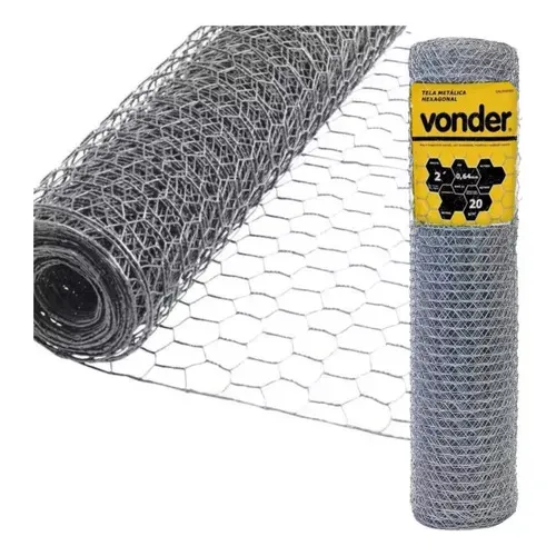Tela Metálica Hexagonal Em Aço Carbono Galvanizada Cerca Galinheiro Jardim Horta Malha 2 , 23 Bwg X 1,8 M, Com 50 Metros Vonder Foto 1