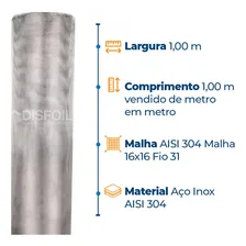 Tela Mosquiteira Aço Inox Largura 1,00 X 1,00m Comprimento Foto mini 4