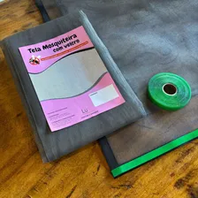 Tela Mosquiteira Com Velcro Fibra De Vidro Janelas Tamanho 150cm X 120cm Foto mini 1