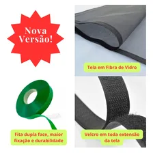 Tela Mosquiteira Com Velcro Fibra De Vidro Janelas Tamanho 150cm X 120cm Foto mini 2