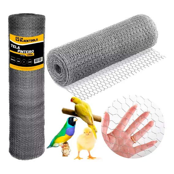 Tela Pinteiro Galvanizada Cercado Leve E Resistente 1,00x50m Foto 1