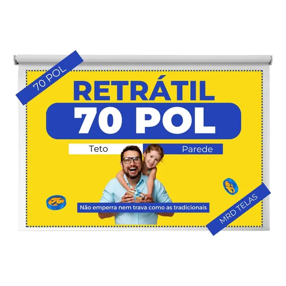 Tela Projetor Retratil Manual Foto 1