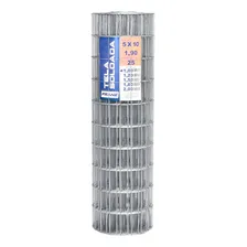Tela Soldada Galvanizada Malha 5x10cm, Fio 1,90mm 1m X 25m Foto mini 1