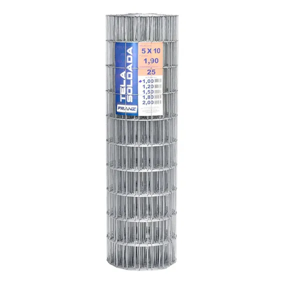 Tela Soldada Galvanizada Malha 5x10cm, Fio 1,90mm 1m X 25m Foto 1