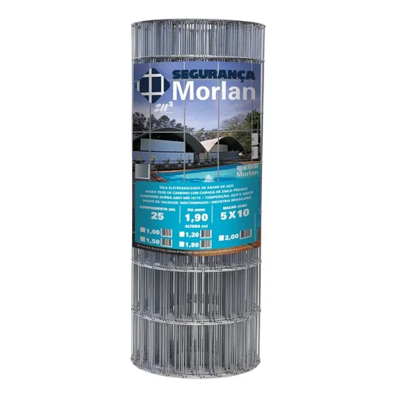 Tela Soldada P/ Alambrado Morlan Galvanizada 1,90mm 1,80x25m Foto 1