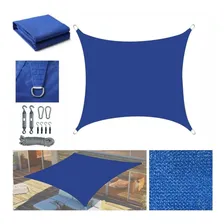 Tela Sombreamento Solar Shade 4x4m Azul Com Kit Foto  mini 1
