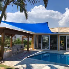 Tela Sombreamento Solar Shade 4x4m Azul Com Kit Foto mini  2
