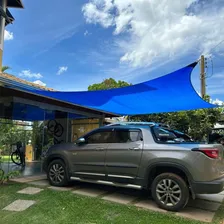 Tela Sombreamento Solar Shade 4x4m Azul Com Kit Foto mini 4