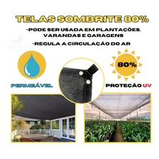 Tela Sombrite 80% Preto 5x3 Bainha E Ilh贸s Foto mini 2