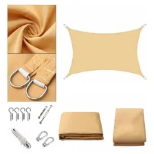 Tela Toldo Sombreamento Shade 6x5mts + Kit Instal. Cor Areia Foto  mini 1