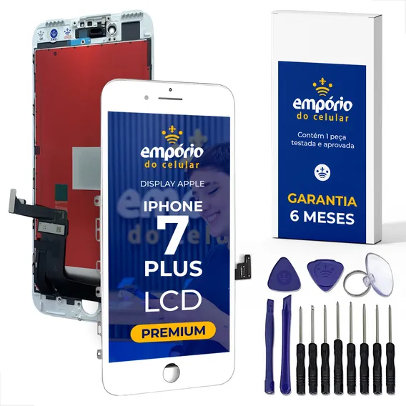 Tela Touch Display Lcd Apple iPhone 7 Plus 5.5 Premium Cor Branco Com Aro Foto 1