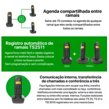 Telefone Digital Fixo Sem Fio Ts 2510 Com Bina Id Intelbras Foto mini  3