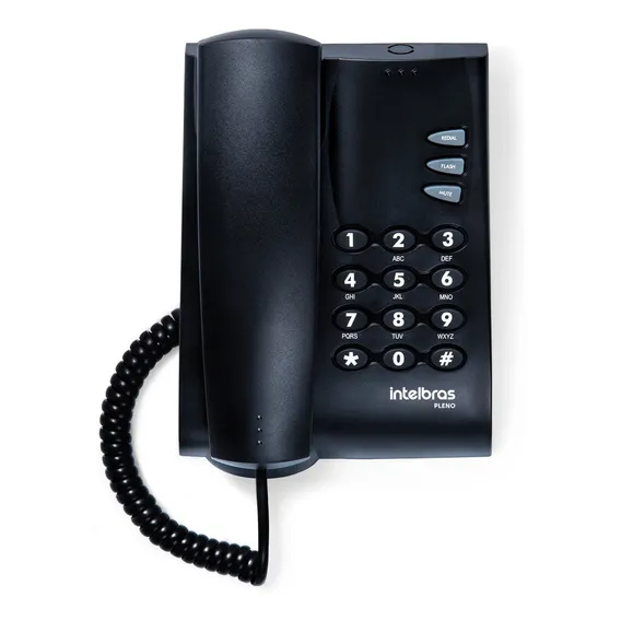 Telefone Pleno Intelbras Com Fio Preto Foto 1