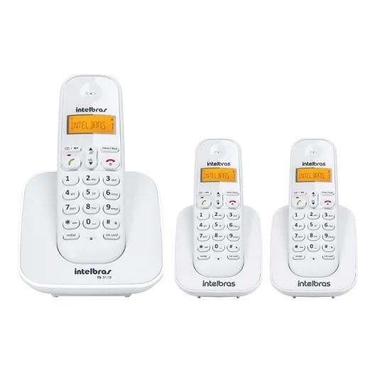 Telefone Sem Fio Ts 3110 + 2 Ramais Ts 3111 Br Intelbras Cor Branco 110V/220V Foto 1