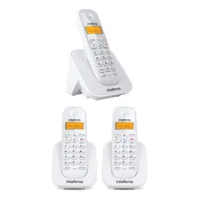 Telefone Sem Fio Ts 3110 + 2 Ramais Ts 3111 Br Intelbras Cor Branco 110V/220V Foto mini  2
