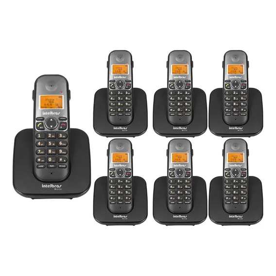 Telefone Sem Fio Ts 5120 + 6 Ramais Ts 5121 Intelbras Foto 1