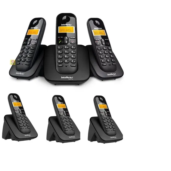 Telefone Sem Fio Ts3113 Base + 5 Ramais Dect Intelbras 6.0 Cor Preto Foto 1