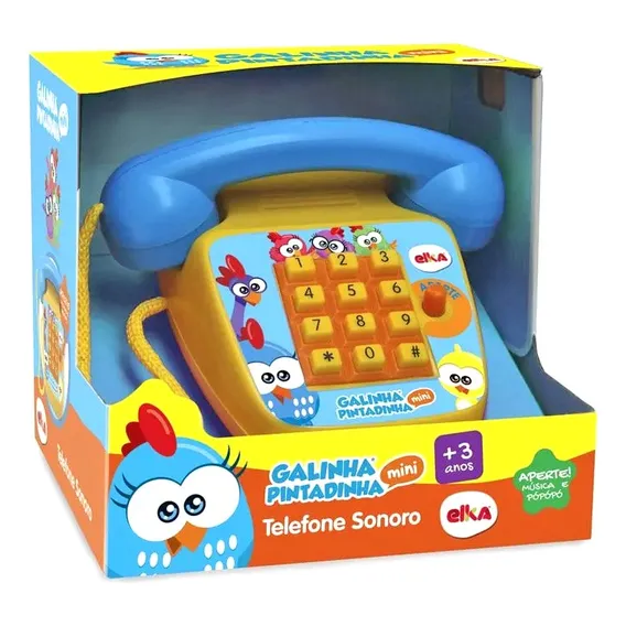 Telefone Sonoro Galinha Pintadinha - Elka 1087 Foto 1