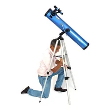 Telescópio Refletor 114mm Skylife Deepsky + Adapt P/ Celular Cor Azul Foto mini  3