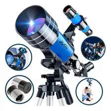Telescópio Refrator Tycho 70mm Astro-terrestre + Tripé Alto Cor Azul Foto  mini 1