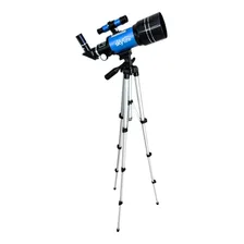 Telescópio Refrator Tycho 70mm Astro-terrestre + Tripé Alto Cor Azul Foto mini  3