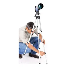 Telescópio Refrator Tycho 70mm Astro-terrestre + Tripé Alto Cor Azul Foto mini  2