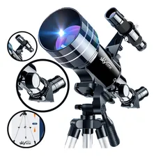 Telescópio Skylife Refrator Novice 60x - Refrator Cor Preto Foto  mini 1